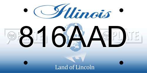 816AAD Illinois License Plate