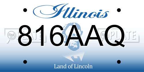 816AAQ Illinois License Plate