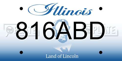 816ABD Illinois License Plate