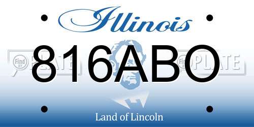 816ABO Illinois License Plate