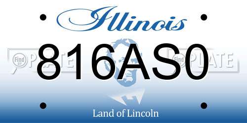 816AS0 Illinois License Plate