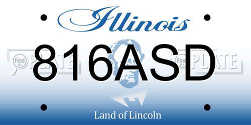 816ASD Illinois License Plate