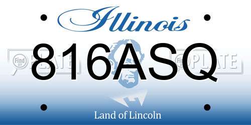 816ASQ Illinois License Plate