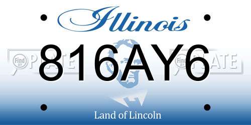 816AY6 Illinois License Plate