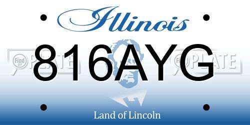 816AYG Illinois License Plate