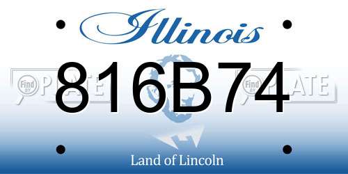 816B74 Illinois License Plate