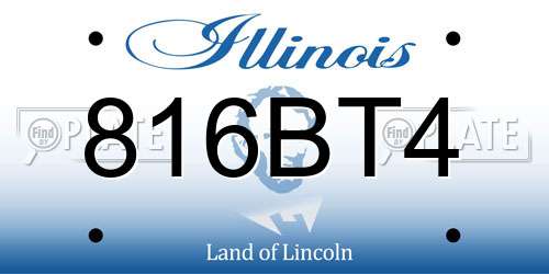 816BT4 Illinois License Plate