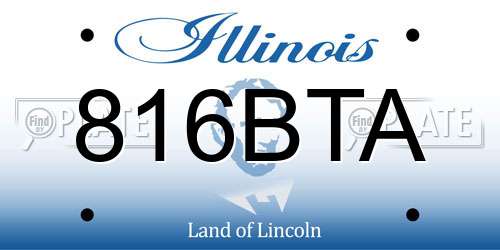 816BTA Illinois License Plate