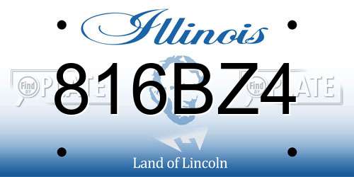 816BZ4 Illinois License Plate