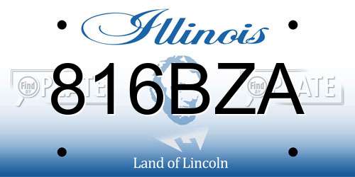 816BZA Illinois License Plate