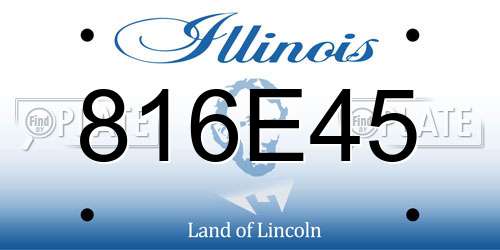 816E45 Illinois License Plate