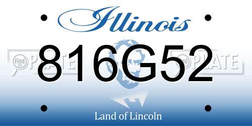 816G52 Illinois License Plate