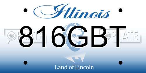 816GBT Illinois License Plate