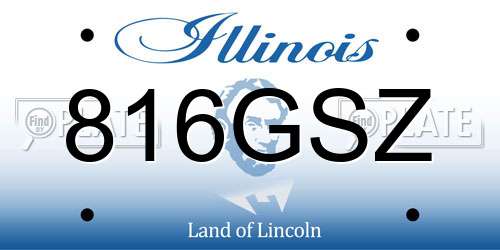 816GSZ Illinois License Plate