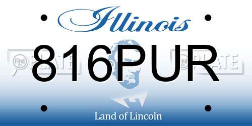 816PUR Illinois License Plate