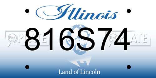 816S74 Illinois License Plate