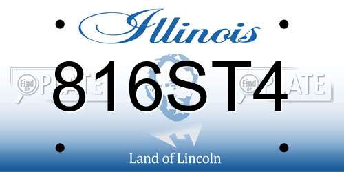 816ST4 Illinois License Plate
