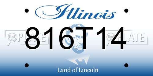 816T14 Illinois License Plate