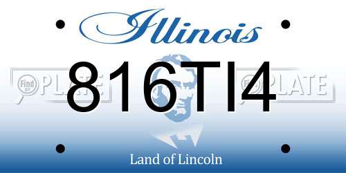 816TI4 Illinois License Plate