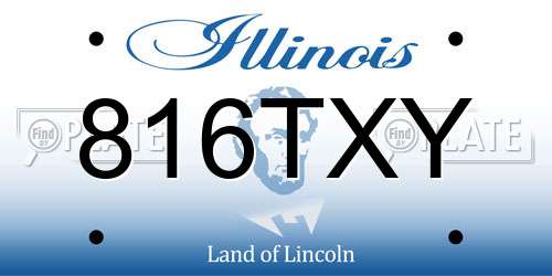 816TXY Illinois License Plate
