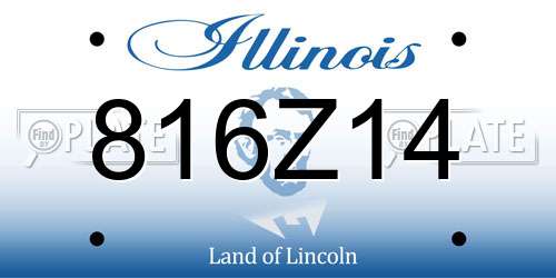 816Z14 Illinois License Plate