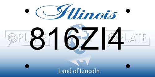 816ZI4 Illinois License Plate