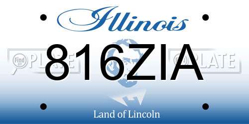 816ZIA Illinois License Plate