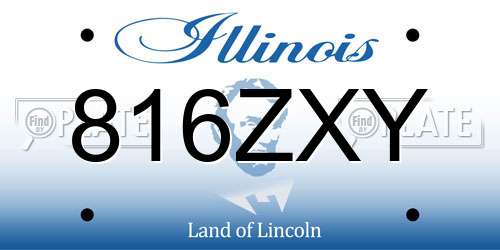 816ZXY Illinois License Plate