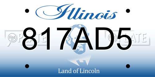 817AD5 Illinois License Plate
