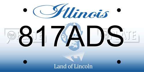 817ADS Illinois License Plate
