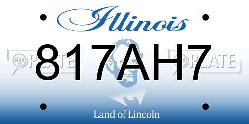 817AH7 Illinois License Plate
