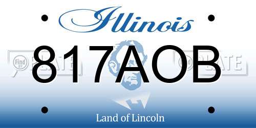 817AOB Illinois License Plate