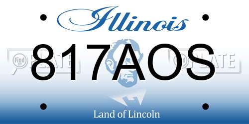 817AOS Illinois License Plate