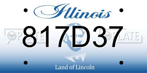817D37 Illinois License Plate