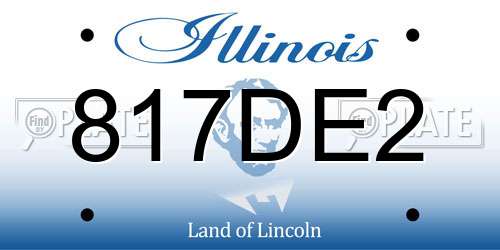 817DE2 Illinois License Plate