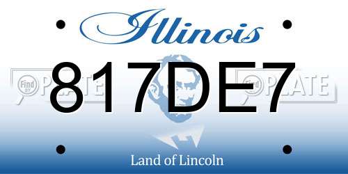 817DE7 Illinois License Plate
