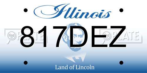 817DEZ Illinois License Plate
