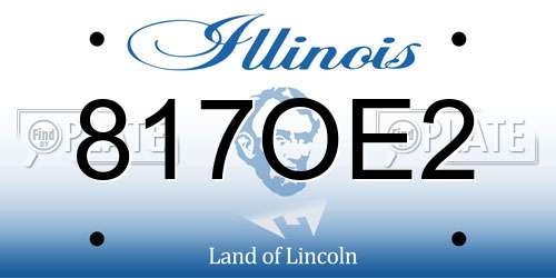 817OE2 Illinois License Plate