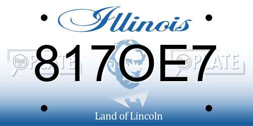 817OE7 Illinois License Plate