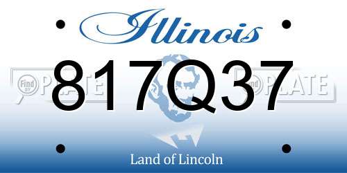 817Q37 Illinois License Plate