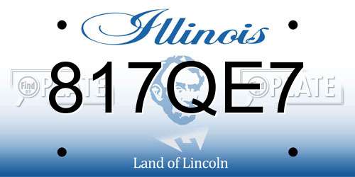 817QE7 Illinois License Plate
