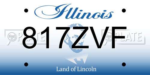 817ZVF Illinois License Plate