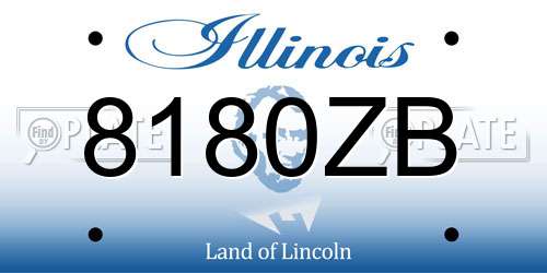 8180ZB Illinois License Plate
