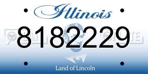 8182229 Illinois License Plate
