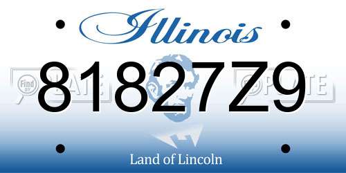 81827Z9 Illinois License Plate