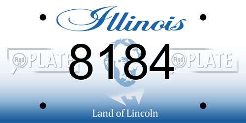 8184 Illinois License Plate
