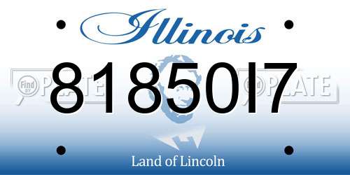 81850I7 Illinois License Plate