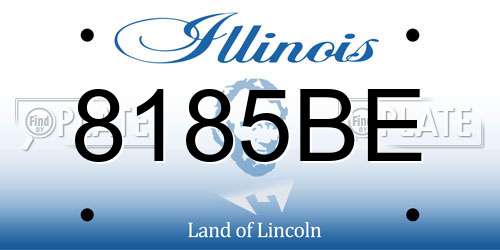8185BE Illinois License Plate