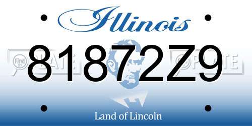 81872Z9 Illinois License Plate