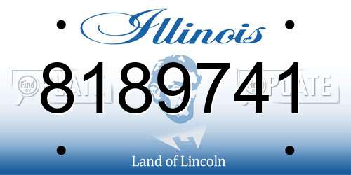 8189741 Illinois License Plate